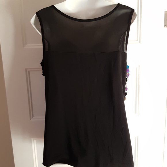 CARTISE Black Sequin Sleeveless Top NWT, Sz L - Picture 5 of 9